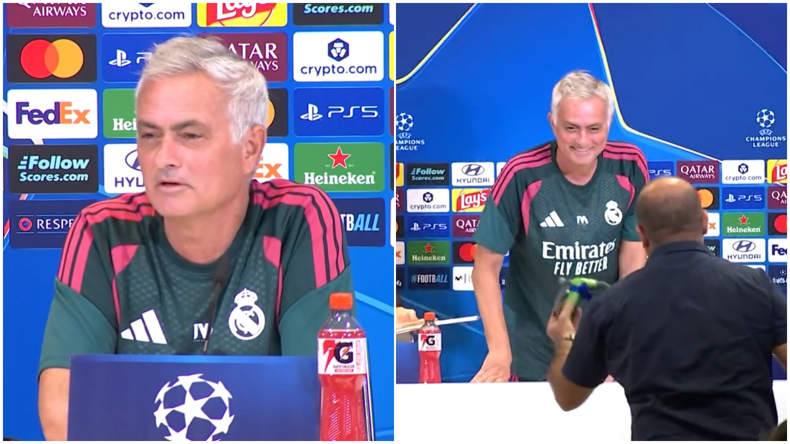 Mourinho affronta l’Inter: «Non sarò un amico». Poi la gag con un giornalista
